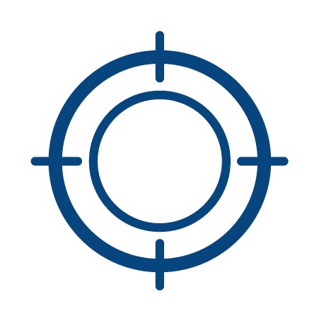 Blue circles illustrating target thrombus safety