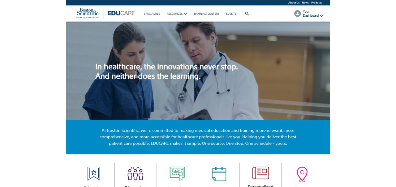 Screenshot of EDUCARE site