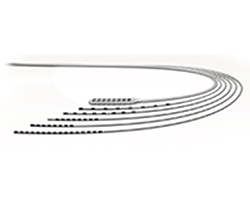 Group of surgical leads bending in a clockwise direction