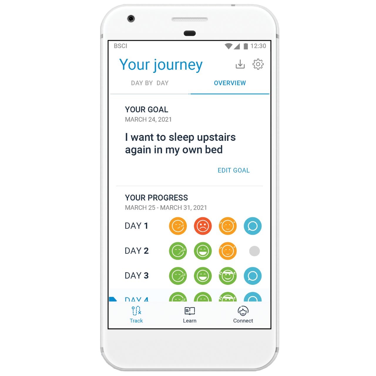 mySCS app Your Journey screen