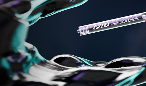 Obsidio syringe and liquid splash.